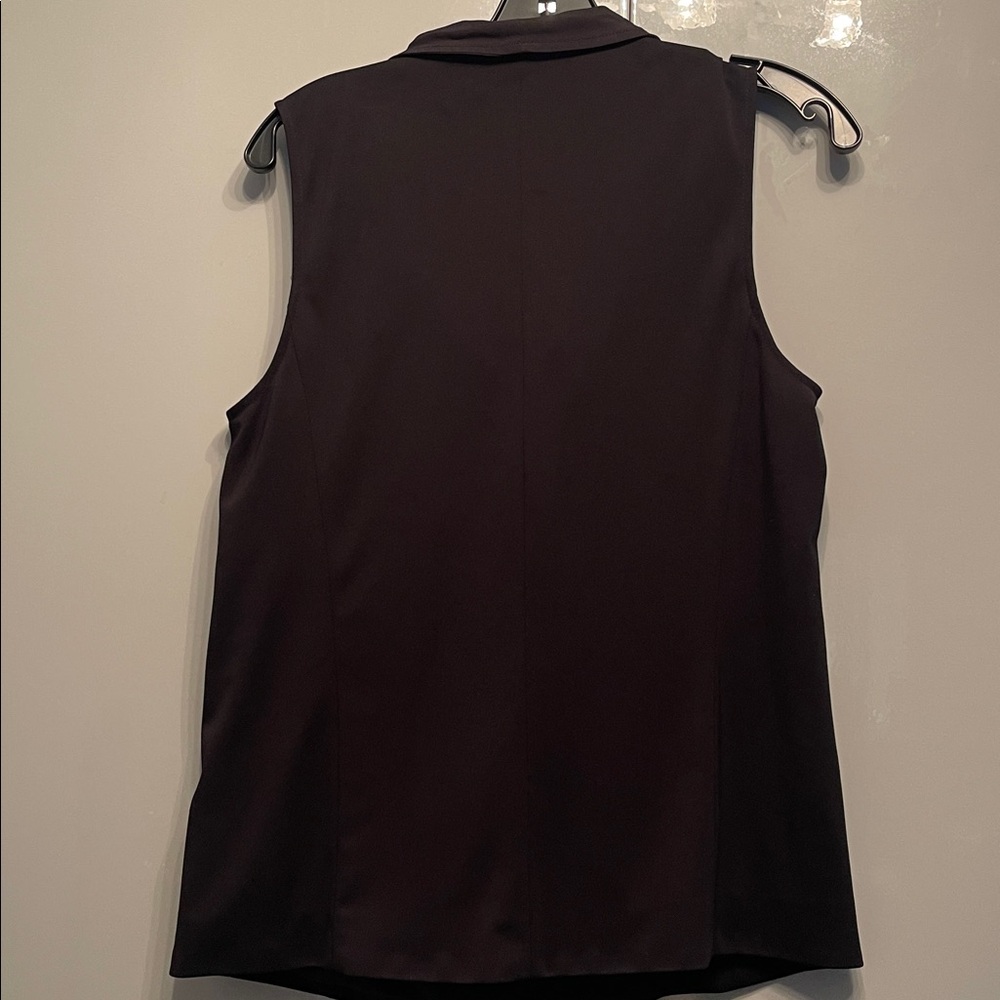 DKNY Black Cowl Neck Top with Asymmetric Zipper - Picture 2 of 4